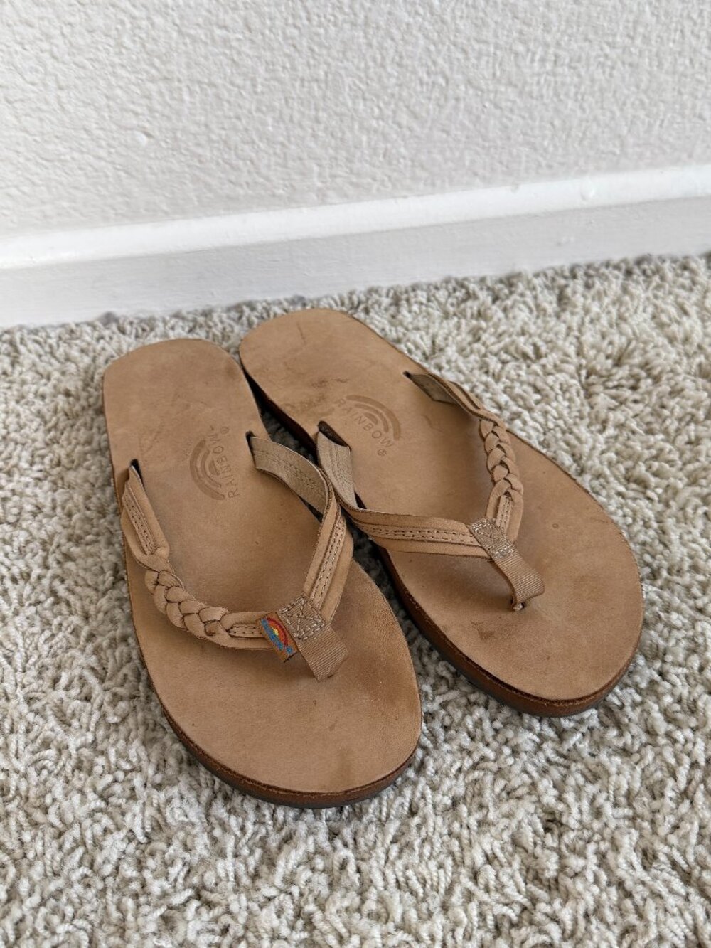 Rainbow Sandals Flirty Braidy Kids Size 2/3 Light Brown